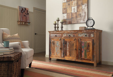 Henry 3 - door Accent Cabinet Reclaimed Wood | Coaster | Home Elegance USA