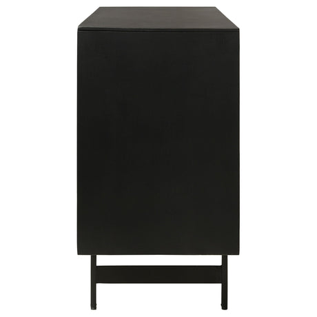 Aminah 3 - door Wooden Accent Cabinet Natural and Black | Coaster | Home Elegance USA
