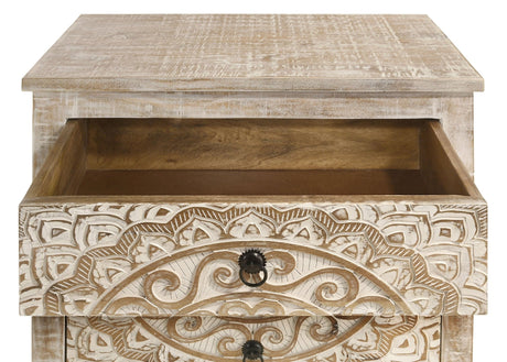 Mariska 3 - drawer Wooden Accent Cabinet White Distressed | Coaster | Home Elegance USA