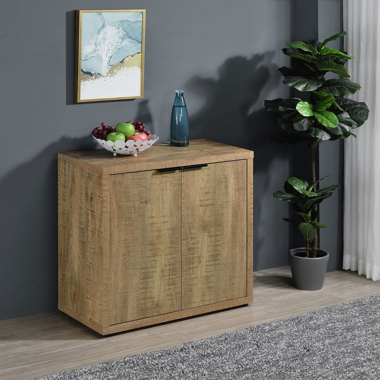 Pepita 2 - door Engineered Wood Accent Cabinet with Adjustable Shelves Mango Brown - 950394 - image - 2