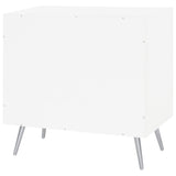 Accent Cabinet - Nieta 2-tier Accent Cabinet with Glass Shelf White High Gloss and Chrome