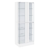 Cabra Display Case Curio Cabinet with Glass Shelves and LED Lighting White High Gloss | Coaster - 950397 - Home Elegance USA - 1