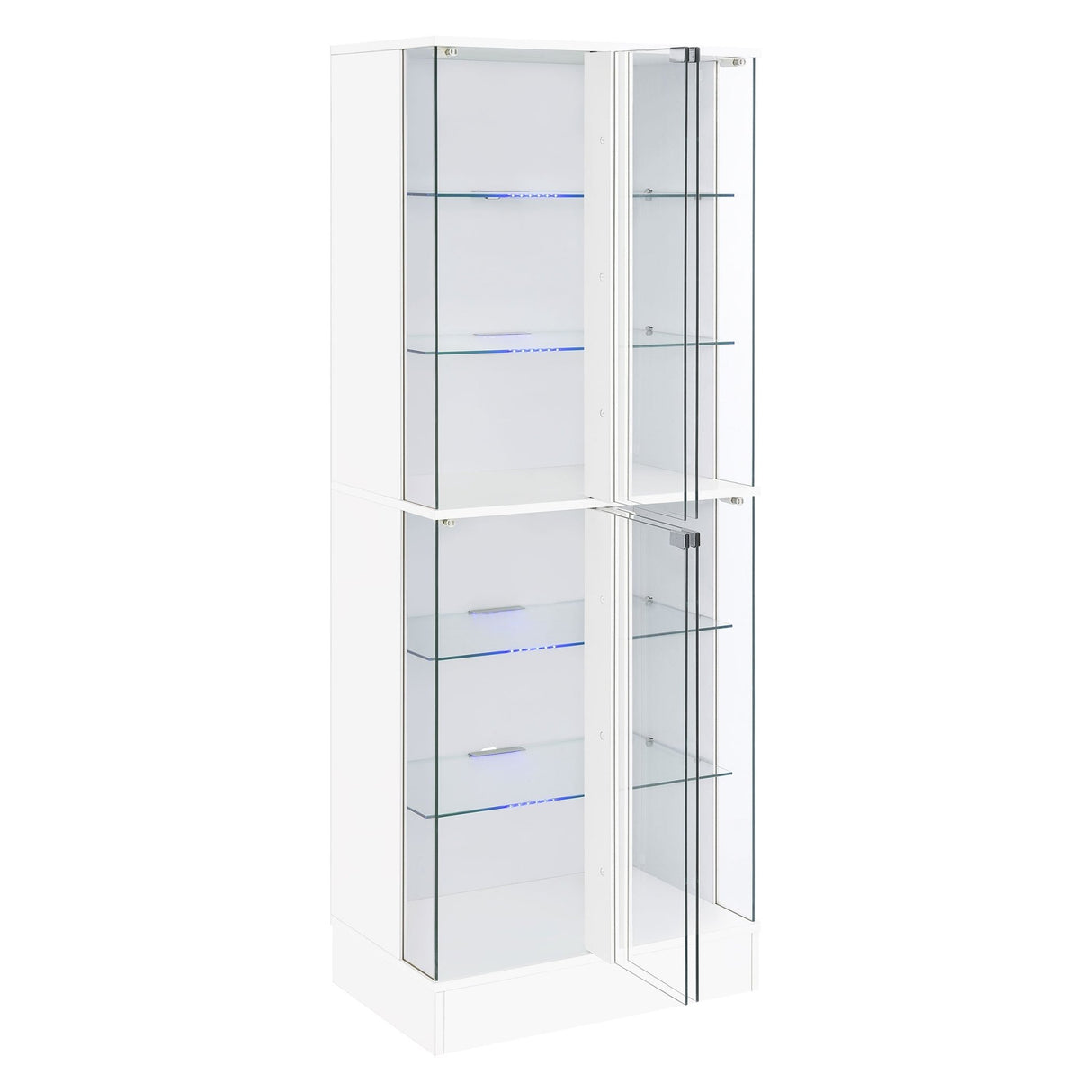 Cabra Display Case Curio Cabinet with Glass Shelves and LED Lighting White High Gloss | Coaster - 950397 - Home Elegance USA - 5