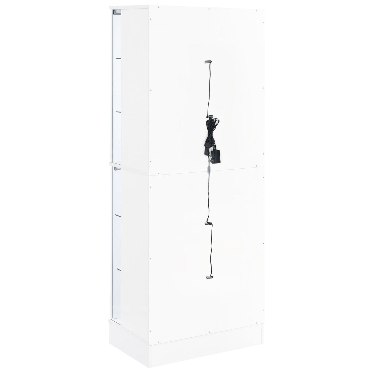 Cabra Display Case Curio Cabinet with Glass Shelves and LED Lighting White High Gloss | Coaster | Home Elegance USA