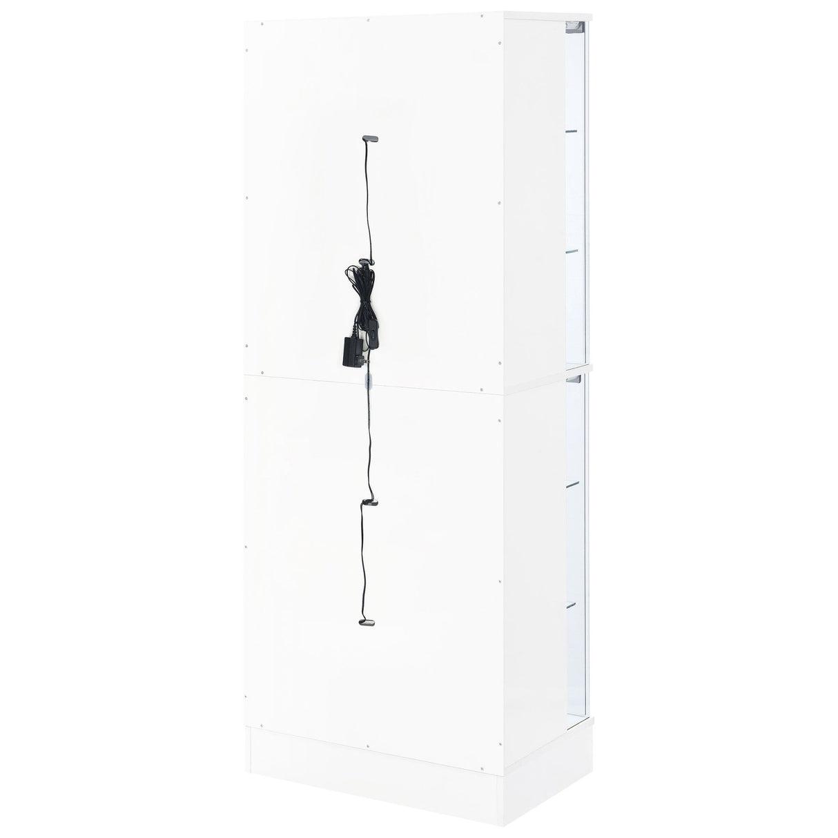 Cabra Display Case Curio Cabinet with Glass Shelves and LED Lighting White High Gloss | Coaster - 950397 - Home Elegance USA - 11