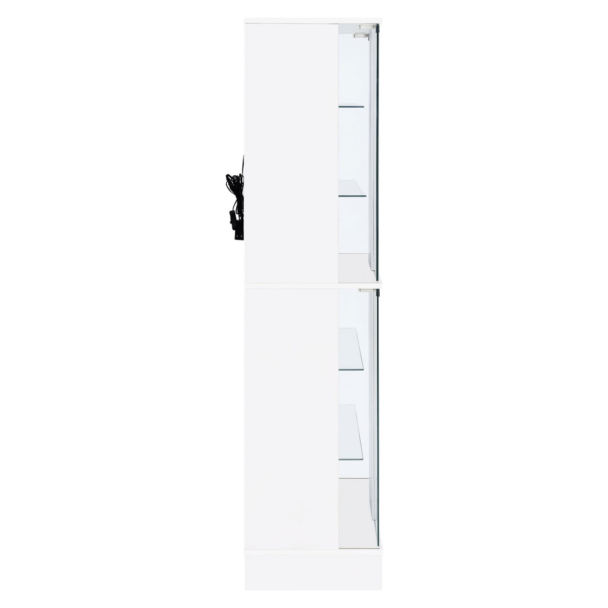 Cabra Display Case Curio Cabinet with Glass Shelves and LED Lighting White High Gloss | Coaster - 950397 - Home Elegance USA - 12