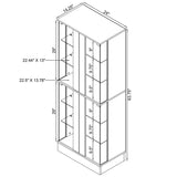 Curio Cabinet - Cabra Display Case Curio Cabinet with Glass Shelves and LED Lighting White High Gloss