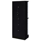 Curio Cabinet - Cabra Display Case Curio Cabinet with Glass Shelves and LED Lighting Black High Gloss