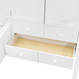 Twin Bunk Bed with Drawers, Wardrobe, Storage Shelves and Hydraulic Bed,White - sold by Home Elegance USA