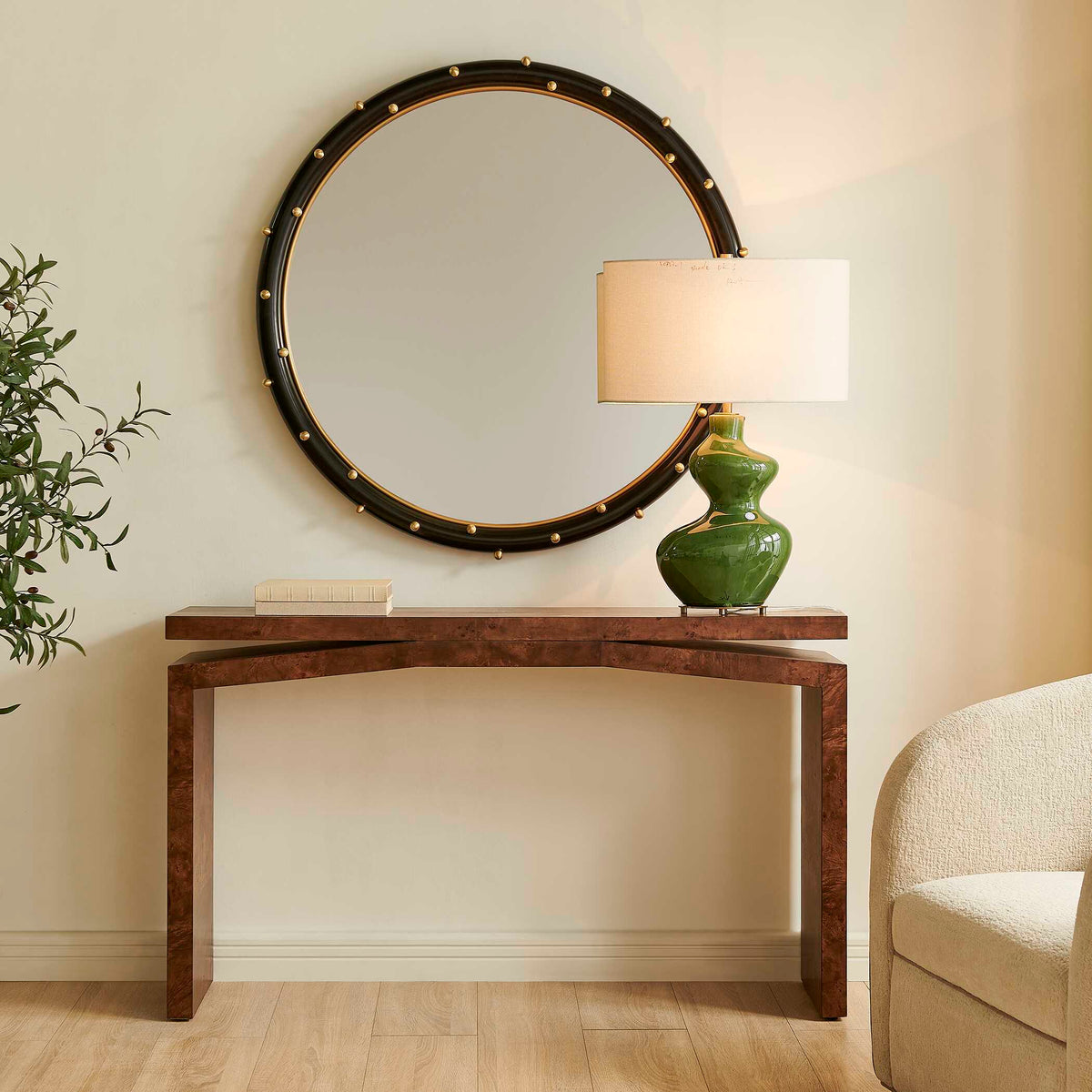 Naoko Burl Wood Console Table Woodtone - Dark Brown by Uttermost - View 2