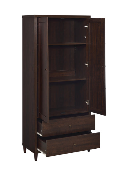 Tall Accent Cabinet - Wadeline 2-door Tall Accent Cabinet Rustic Tobacco