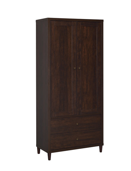 Tall Accent Cabinet - Wadeline 2-door Tall Accent Cabinet Rustic Tobacco