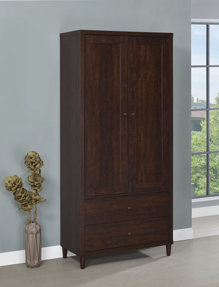 Tall Accent Cabinet - Wadeline 2-door Tall Accent Cabinet Rustic Tobacco