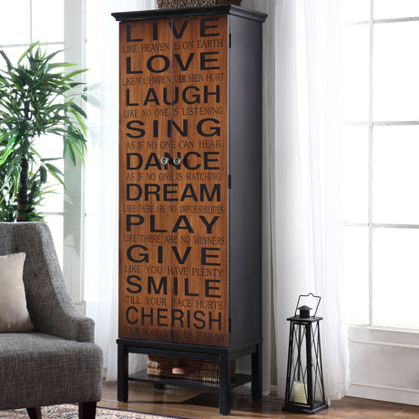 Tall Accent Cabinet - Lovegood 2-door Accent Cabinet Rich Brown and Black