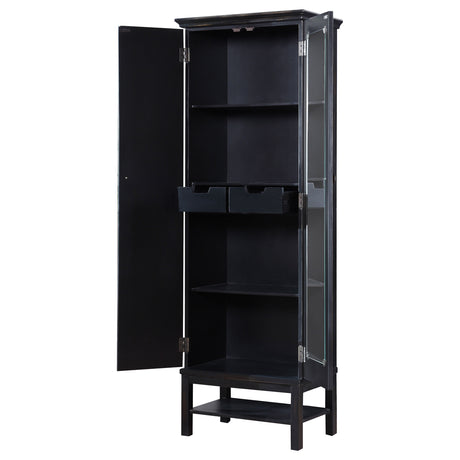 Tall Accent Cabinet - Lovegood 2-door Accent Cabinet Rich Brown and Black