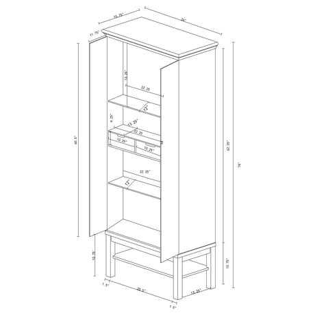 Tall Accent Cabinet - Lovegood 2-door Accent Cabinet Rich Brown and Black