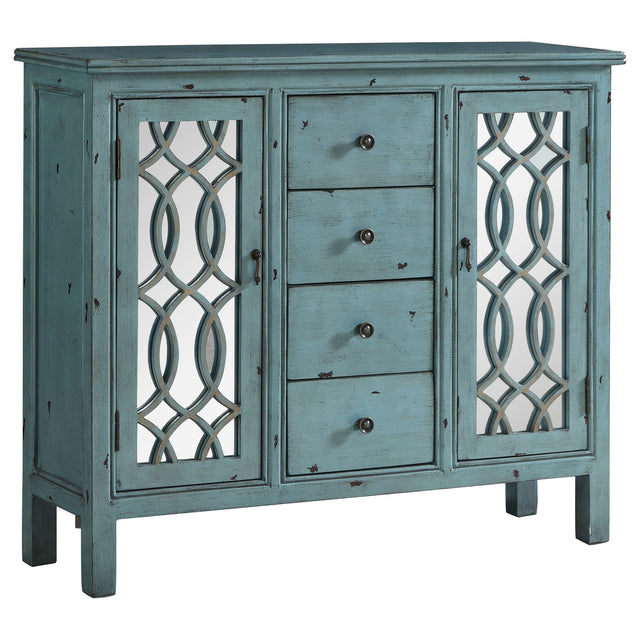 Accent Cabinet - Rue 4-drawer Accent Cabinet Antique Blue