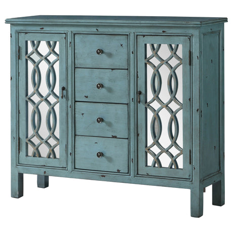 Accent Cabinet - Rue 4-drawer Accent Cabinet Antique Blue