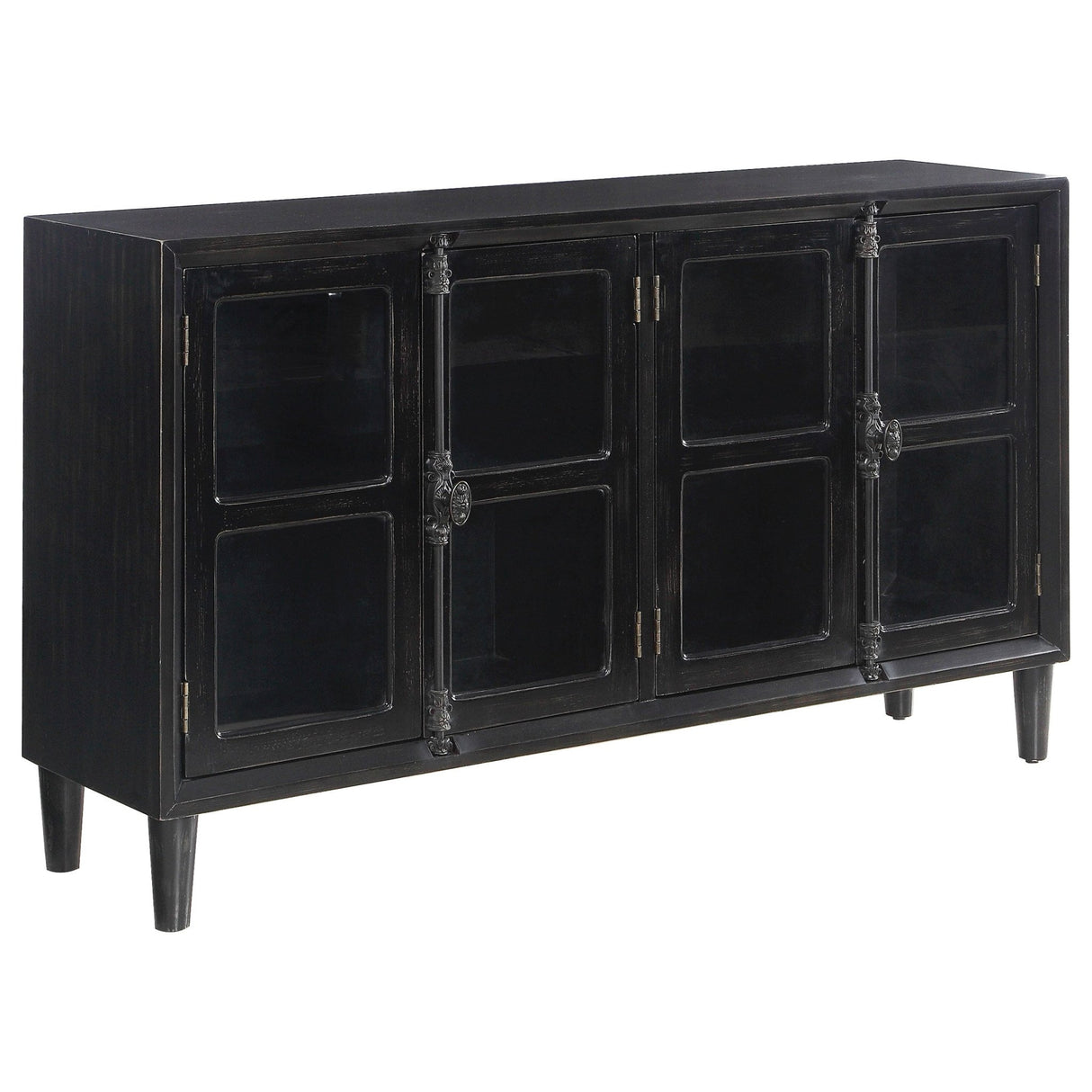 Accent Cabinet - Sylvia 4-door Accent Cabinet Black