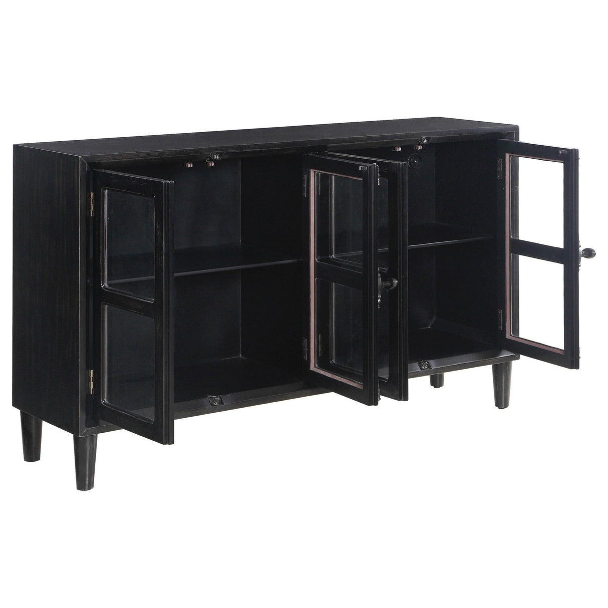 Accent Cabinet - Sylvia 4-door Accent Cabinet Black