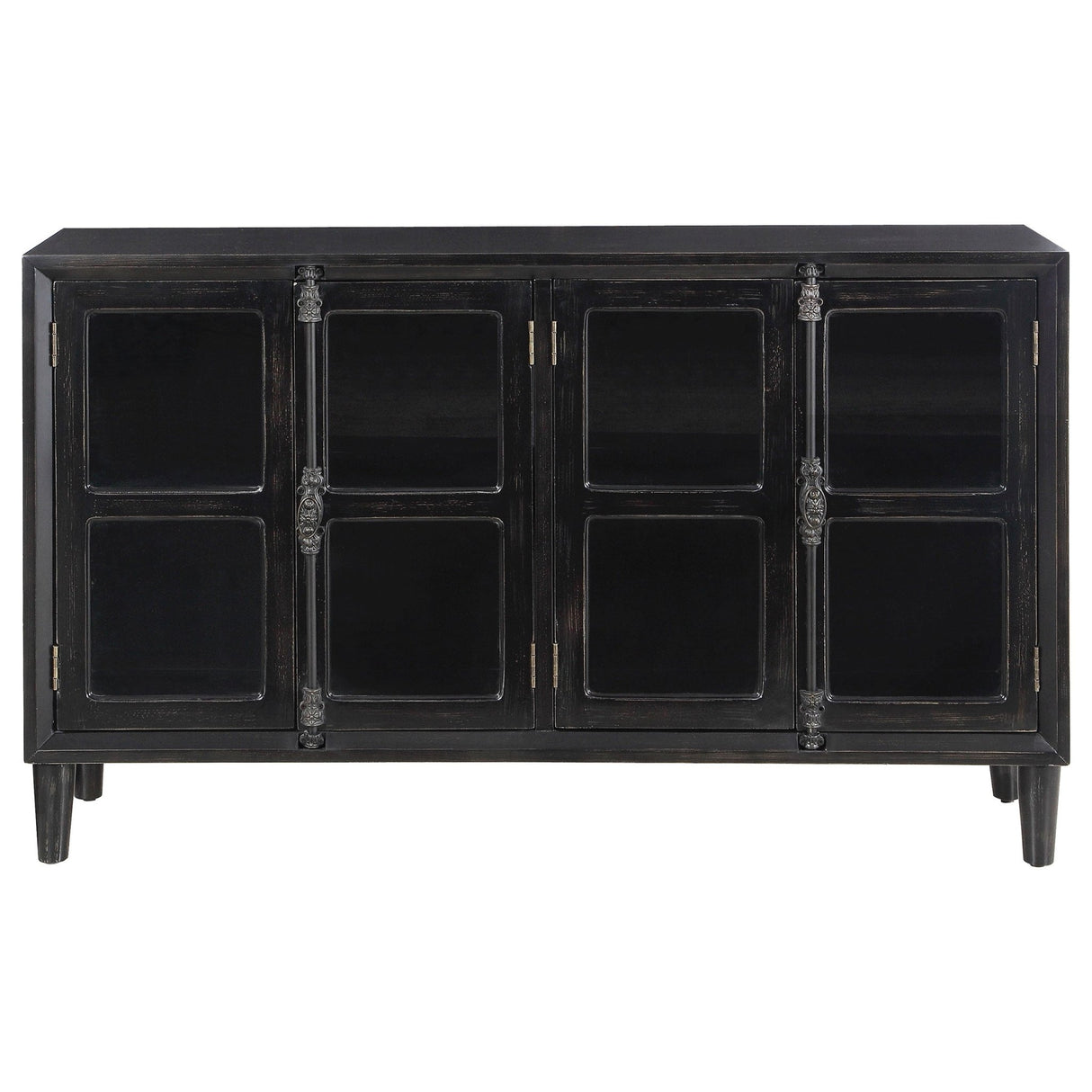 Accent Cabinet - Sylvia 4-door Accent Cabinet Black