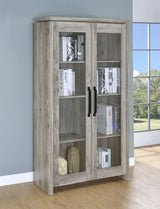 Tall Accent Cabinet - Alejo 2-door Tall Cabinet Grey Driftwood