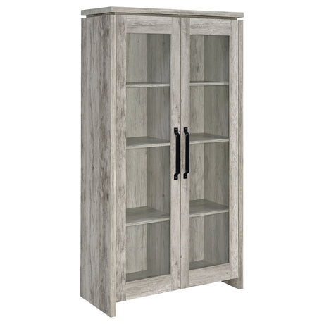 Tall Accent Cabinet - Alejo 2-door Tall Cabinet Grey Driftwood