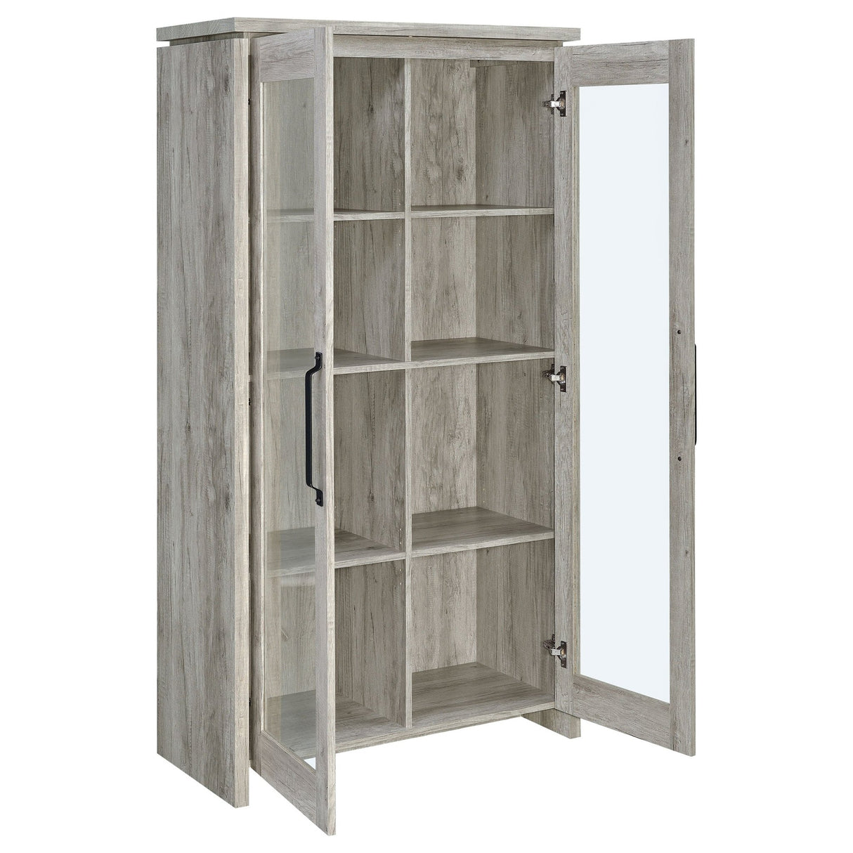 Alejo 2 - door Tall Cabinet Grey Driftwood | Coaster | Home Elegance USA