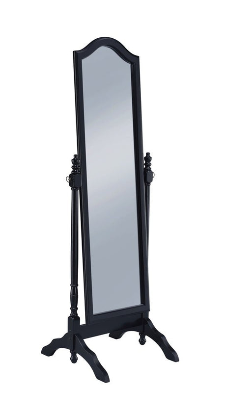 Cabot Rectangular Cheval Mirror with Arched Top Black | Coaster | Home Elegance USA