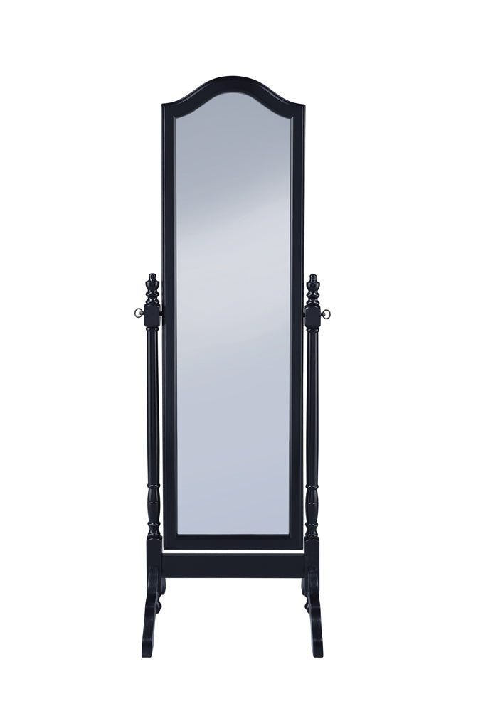 Cheval Mirror - Cabot Rectangular Cheval Mirror with Arched Top Black