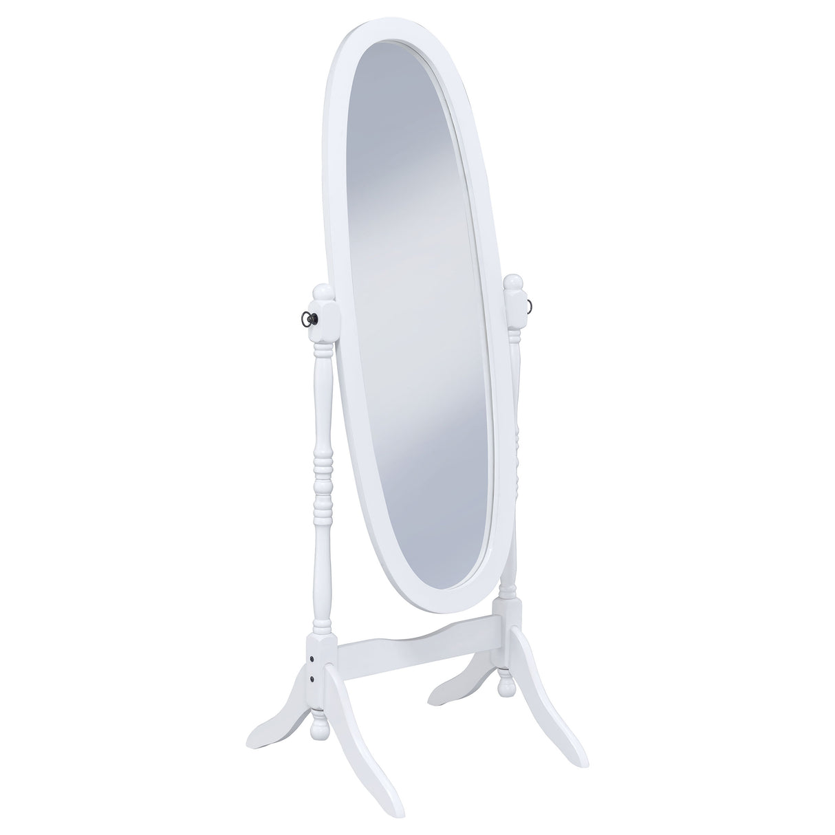 Cheval Mirror - Foyet Oval Cheval Mirror White