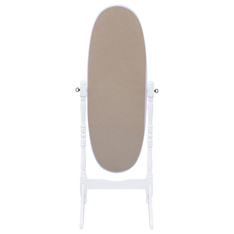 Cheval Mirror - Foyet Oval Cheval Mirror White