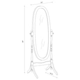 Cheval Mirror - Foyet Oval Cheval Mirror White