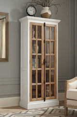 Tall Accent Cabinet - Tammi 2-door Tall Cabinet Antique White and Brown