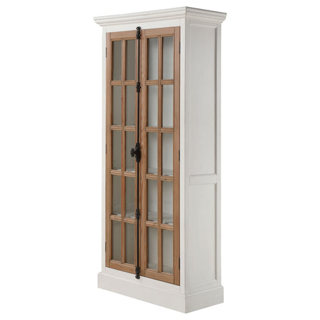 Tall Accent Cabinet - Tammi 2-door Tall Cabinet Antique White and Brown