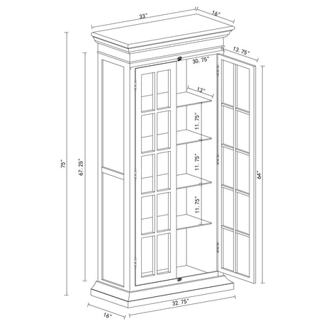 Tall Accent Cabinet - Tammi 2-door Tall Cabinet Antique White and Brown