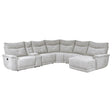 Tesoro 6Pc Modular Reclining Sectional with Right Chaise in Mist Gray – Homelegance