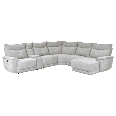 Tesoro 6Pc Modular Reclining Sectional with Right Chaise in Mist Gray – Homelegance