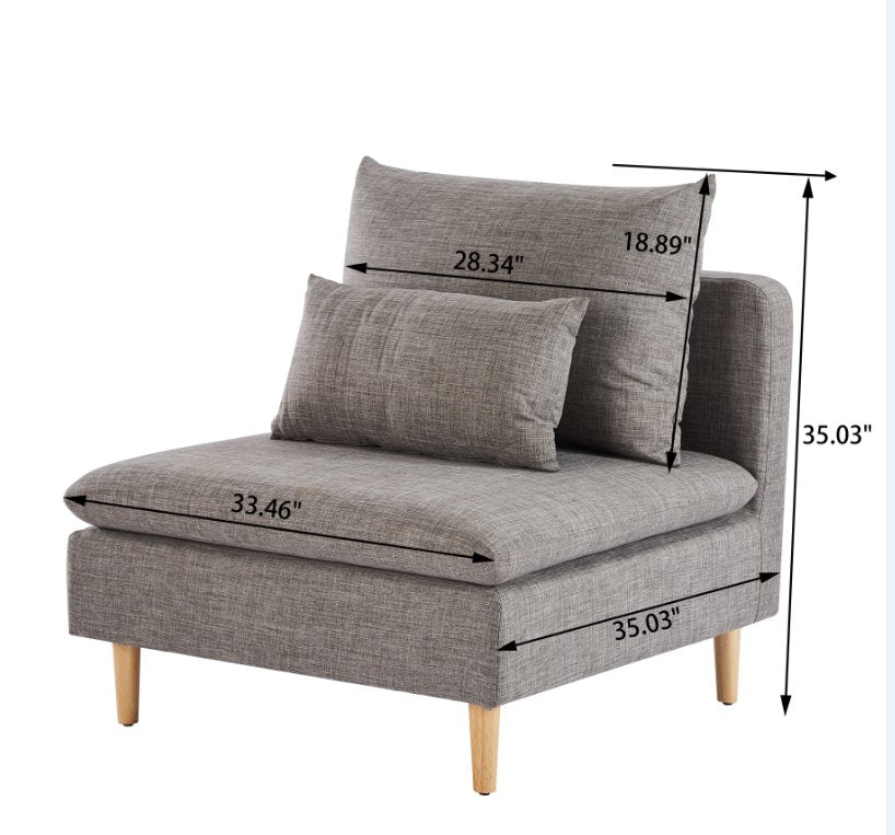 33.46 inch Armless Sofa Home Elegance USA