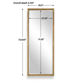 Kampar Full Length Rattan Tall Mirror - Gold by Uttermost - View 7