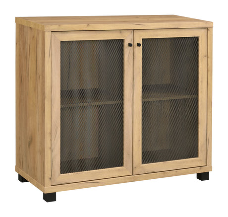 Mchale Accent Cabinet with Two Mesh Doors Golden Oak - 951056 - image - 1