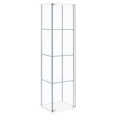 Bellatrix Rectangular 4 - shelf Curio Cabinet White and Clear | Coaster - 951072 - Home Elegance USA - 1