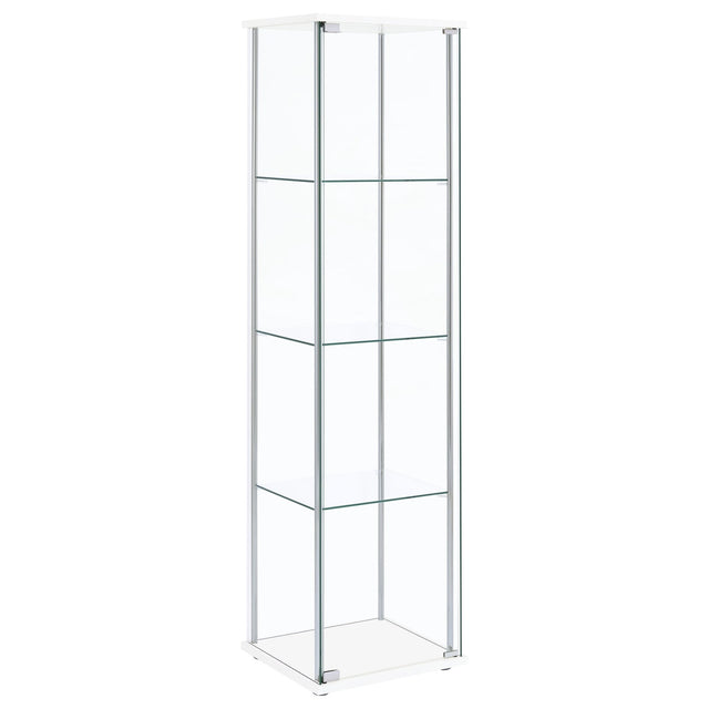 Bellatrix Rectangular 4 - shelf Curio Cabinet White and Clear | Coaster - 951072 - Home Elegance USA - 1