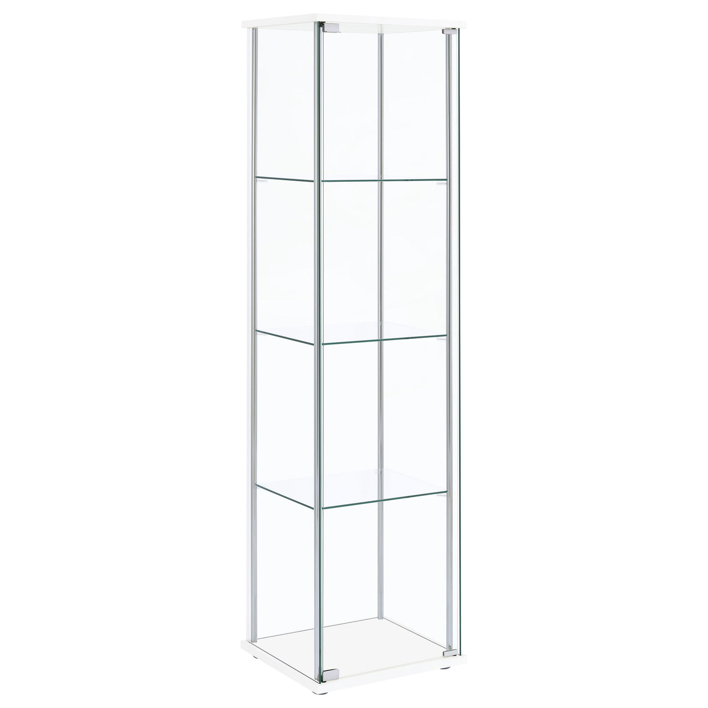 Curio Cabinet - Bellatrix Rectangular 4-shelf Curio Cabinet White and Clear