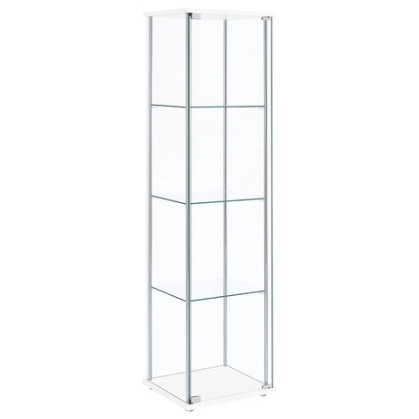Curio Cabinet - Bellatrix Rectangular 4-shelf Curio Cabinet White and Clear