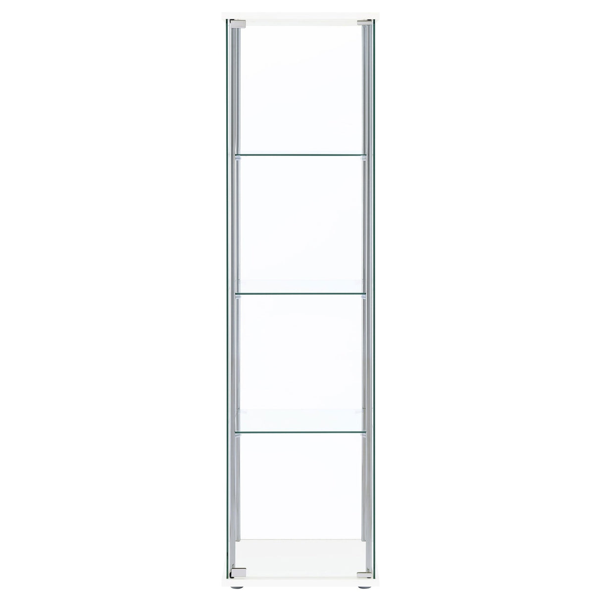 Bellatrix Rectangular 4 - shelf Curio Cabinet White and Clear | Coaster - 951072 - Home Elegance USA - 3