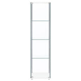 Bellatrix Rectangular 4 - shelf Curio Cabinet White and Clear | Coaster - 951072 - Home Elegance USA - 3