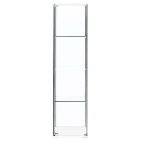 Curio Cabinet - Bellatrix Rectangular 4-shelf Curio Cabinet White and Clear