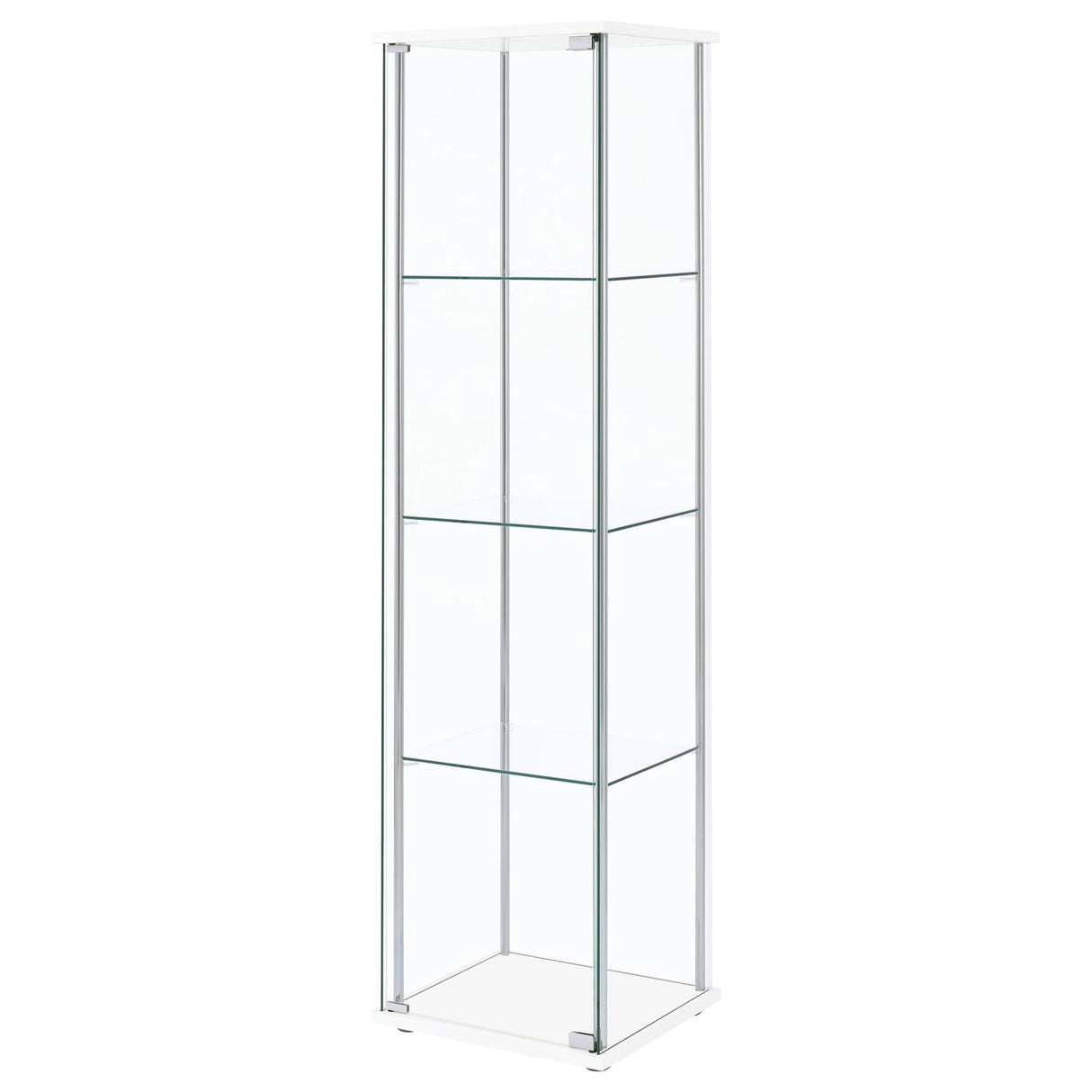 Bellatrix Rectangular 4 - shelf Curio Cabinet White and Clear | Coaster - 951072 - Home Elegance USA - 4