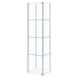 Curio Cabinet - Bellatrix Rectangular 4-shelf Curio Cabinet White and Clear